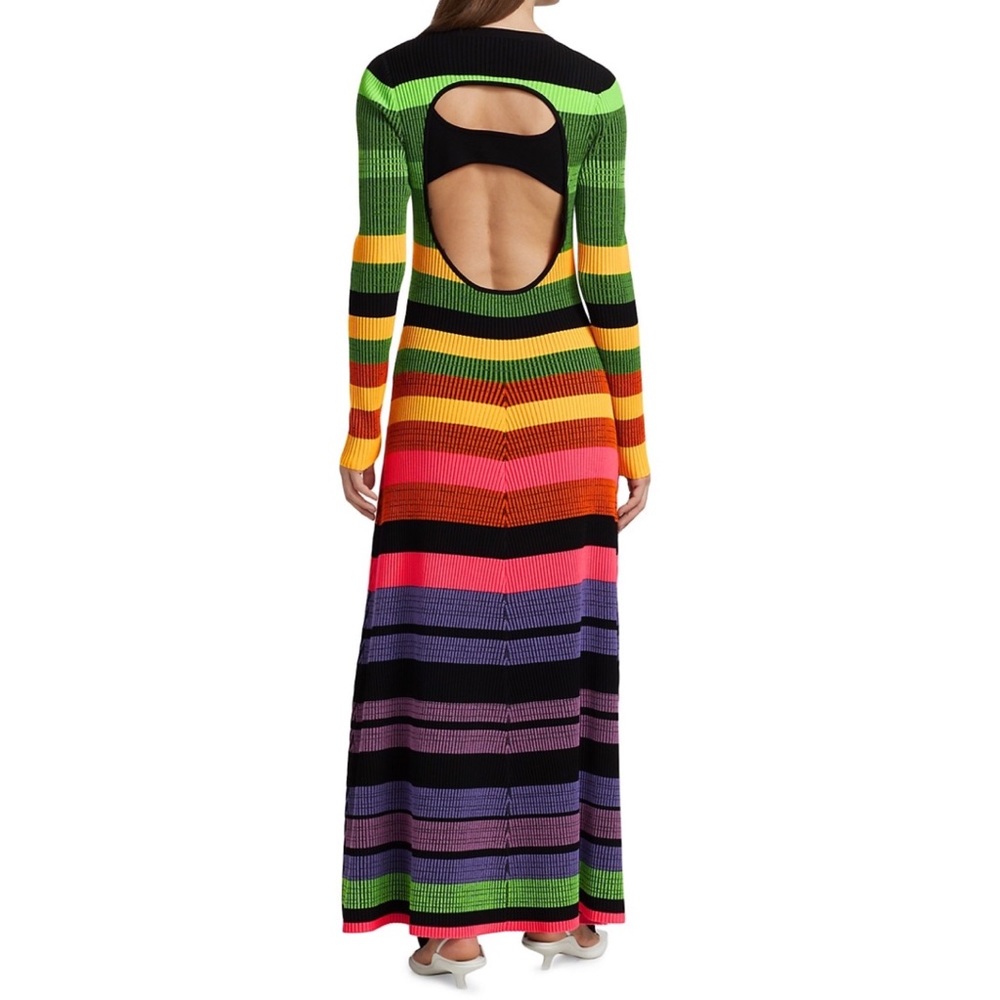 CHRISTOPHER JOHN ROGERS STRIPED MAXI DRESS